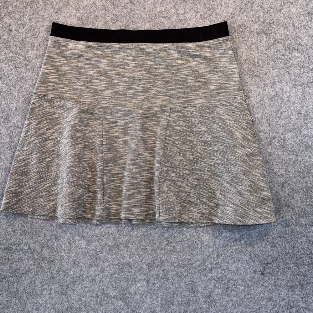 Old Navy Space Dye Skater Skirt Large Grey Heathered Elastic Waist